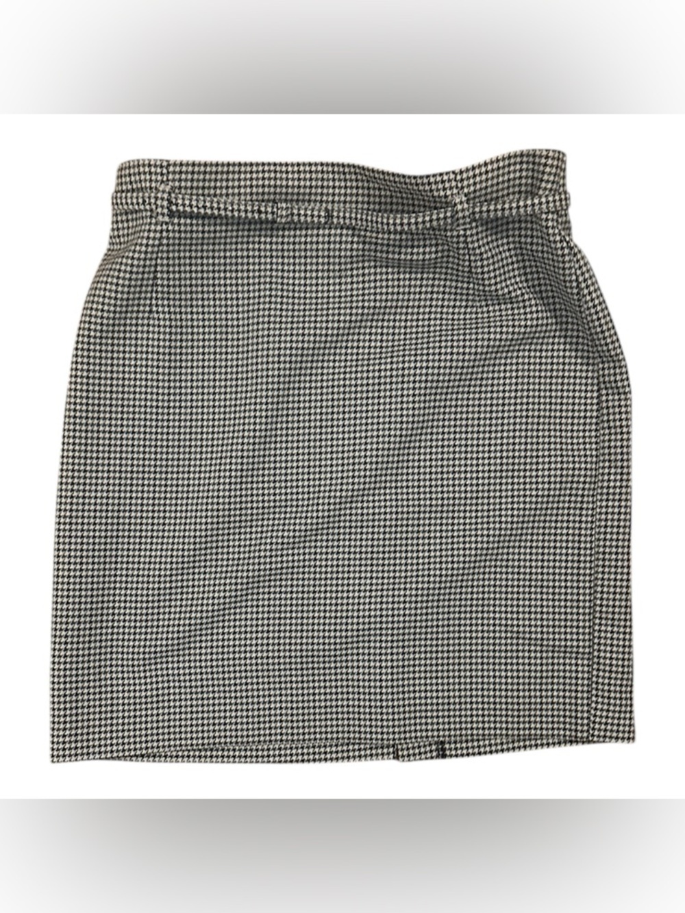 H&M Black and White Houndstooth Belted Pencil Skirt size 12